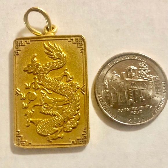 RARE 1970’s 24k PURE GOLD Pendant 👍 - Picture 5 of 5